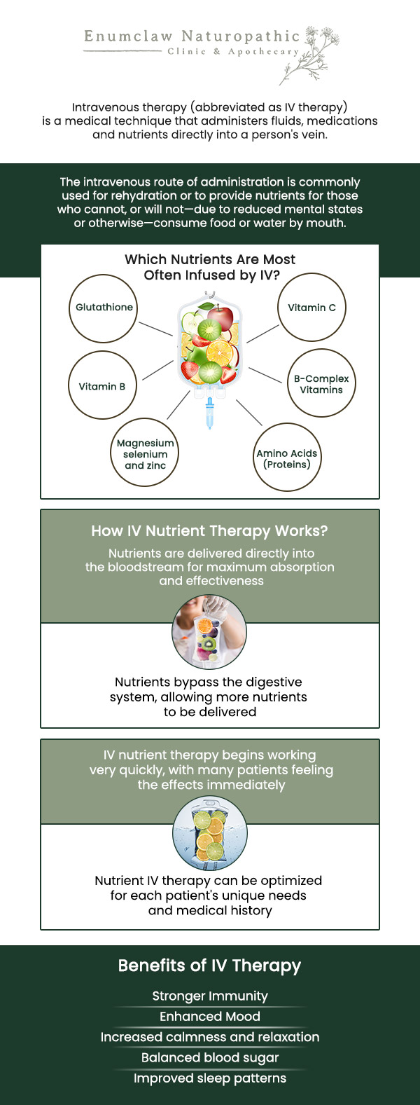 At Enumclaw Naturopathic Clinic, Dr. Natalie Walch specializes in IV therapy to help individuals restore hydration, boost energy, and support overall health. With a personalized approach, our team customizes IV treatments to meet the unique needs of each patient, addressing issues like fatigue, dehydration, and nutrient deficiencies. For more information, contact us or request an appointment online. We are located at 2355 Griffin Ave Ste S, Enumclaw, WA 98022. At Enumclaw Naturopathic Clinic, Dr. Natalie Walch specializes in IV therapy to help individuals restore hydration, boost energy, and support overall health. With a personalized approach, our team customizes IV treatments to meet the unique needs of each patient, addressing issues like fatigue, dehydration, and nutrient deficiencies. For more information, contact us or request an appointment online. We are located at 2355 Griffin Ave Ste S, Enumclaw, WA 98022.